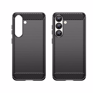 Карбоновый гибкий силиконовый чехол для Xiaomi 14T - чёрный