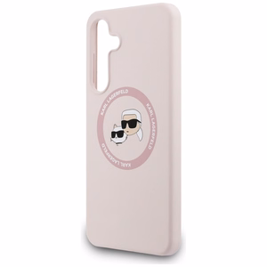 Karl Lagerfeld Silicone Karl & Choupette Heads MagSafe macins Samsung Galaxy S25 FE - roza