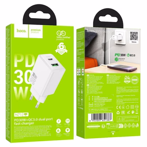 Зарядное устройство для телефона Hoco USB A + USB C QC3.0 PD AFC 3A 30W N71 белый