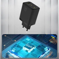 Dudao A29 65W GaN sienas lādētājs 2 x USB-C + 1 x USB-A - melns