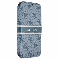 Guess GUBKP13S4GDBL iPhone 13 mini 5.4" zils/zils grāmatas tipa apvalks 4G Stripe