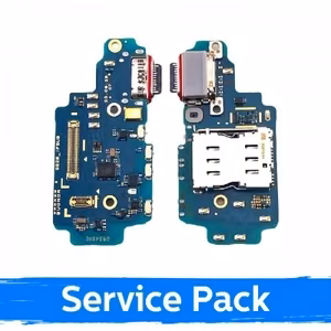 Разъём зарядки для Samsung S928 S24 Ultra с шлейфом / серебристый (Service Pack)