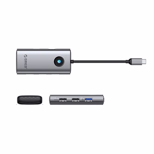 Orico PW11-5P USB-C sadalītājs dokstacija 1x USB-A 3.0 + 2x USB-A 2.0 + 1x USB-C PD + 1x HDMI - pelēks