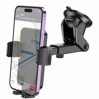 HOCO automobiļa telefona turētājs priekšējā vējstiklā un centrālajā konsolē H37 melns