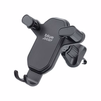 BLUE STAR gravitācijas automašīnas turētājs gaisa ventilācijai TRIANGULAR, melns