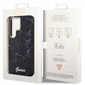Guess GUHCS23LPCUMAK S23 Ultra S918 melns/melns cietais apvalks Marble