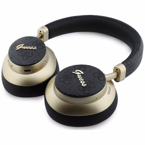 Bezvadu austiņas Guess ENC 4G Gold Script Metal, melnas