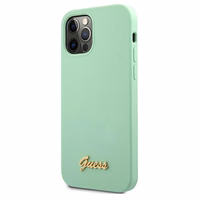 Guess GUHCP12MLSLMGGN iPhone 12/12 Pro 6.1" zaļais Metal Logo Script