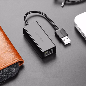 Ugreen ārējā tīkla karte RJ45 - USB 2.0 100 Mbps Ethernet melna (CR110 20254)