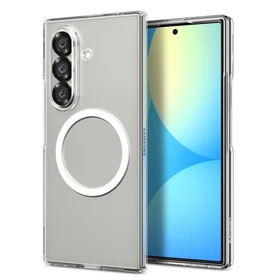 Spigen AirSkin Mag MagSafe viedtālruņa apvalks Samsung Galaxy Z Fold 7 - skaidrs un balts