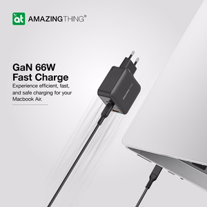 Amazing Thing Sienas lādētājs Thunder Pro GaN EUTH66W - USB + 2xType C - PD 66W melns
