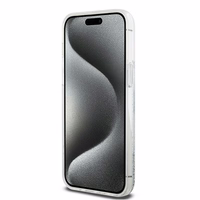 DKNY šķidrā spīduma lielā logotipa viedtālruņa apvalks iPhone 15 Pro - balts