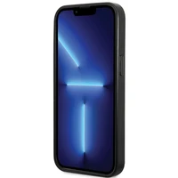 Guess GUHCP13XPS4DGPK iPhone 13 Pro Max 6.7" melns cietais viedtālruņa apvalks ar Strass metāla logotipu