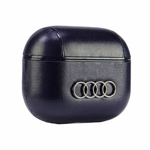 Audi ādas vāciņš ar lielu logotipu AirPods 3 - melns