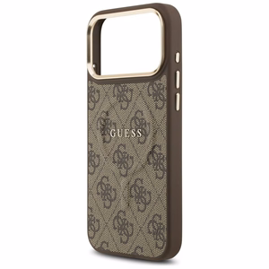 Guess Чехол для iPhone 17 Pro Max совместимый с MagSafe GUHMP17XP4MSEGCW (PU 4G W/ Classic) коричневый