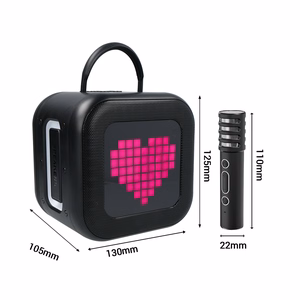 Blavec portatīvais Bluetooth skaļrunis WS-09 Karaoke Fun - 10W ar 2 mikrofoniem un displeju (WS09-2MB) melna