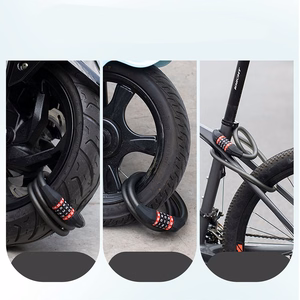 Rockbros RKS507 velosipēda slēdzene ar 5 ciparu kodu, tērauda trosi, 180 cm - melna