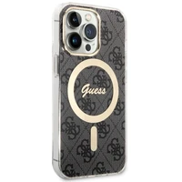 Guess GUHMP13LH4STK iPhone 13 Pro / 13 6.1" melns/melns cietais apvalks 4G MagSafe