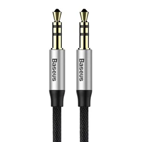 Baseus Yiven Audio kabelis ar mini jack 3,5mm AUX, 1m (melns un sudrabains)