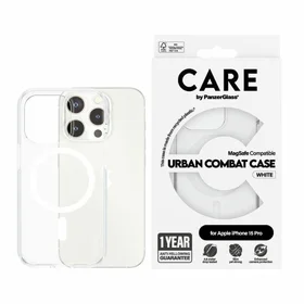 CARE by PanzerGlass Urban Combat apvalks MagSafe iPhone 15 Pro - balts
