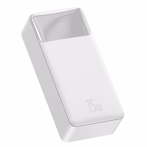 Baseus Bipow внешний аккумулятор с дисплеем 10000mAh 15W белый (Overseas Edition) + кабель USB-A - Micro USB 0.25м белый (PPBD050002)