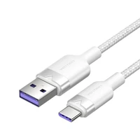 USB 2.0 A uz USB-C 6A Vention CTOWH 2M kabelis (balts)