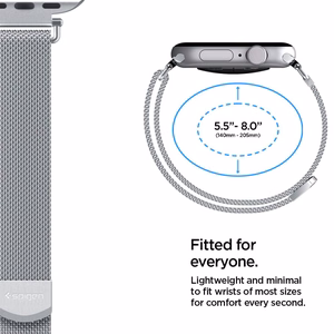 SPIGEN WBM4 ремешок Apple Watch 8 / 9 / 10 / 11 / SE (40 / 41 / 42 MM) серебристый