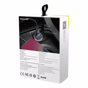 Baseus Kvadrātveida Automašīnas lādētājs PPS QC4.0 / PD3.0 5A 30W (melns)