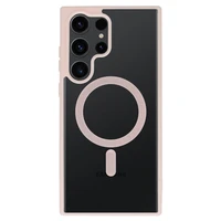 Akrila krāsains magnētiskais viedtālruņa apvalks Samsung Galaxy S25 Ultra gaiši rozā