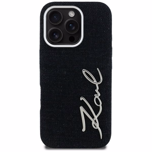 Karl Lagerfeld FW Jeans Signature Logo iPhone 16 Pro Case - Black