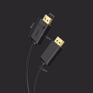 Kabeļa Ugreen DP102 no DisplayPort uz DisplayPort 1.0m melns