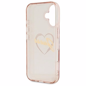 Guess IML Heart viedtālruņa apvalks iPhone 16 - rozā
