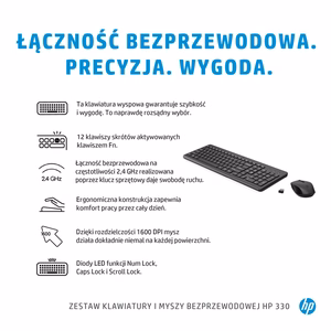 HP 330 bezvadu pele un tastatūra (komplekts)