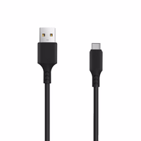 Setty lādētājs 1x USB 2,4A melns + USB-C kabelis 1,0 m JAUNS