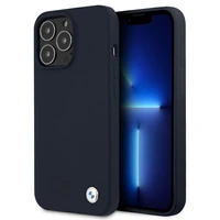 BMW Silicone Signature viedtālruņa apvalks iPhone 13 Pro Max 6.7" - tumši zils