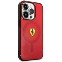 Ferrari FEHMP14XURKR iPhone 14 Pro Max 6.7" sarkans cietais viedtālruņa apvalks daļēji caurspīdīgs magnētiskais (MagSafe)