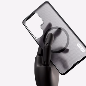 Nillkin Super Frosted Shield Pro magnētiskais MagSafe saderīgs maciņš priekš Samsung Galaxy S26 Ultra caurspīdīgi melns