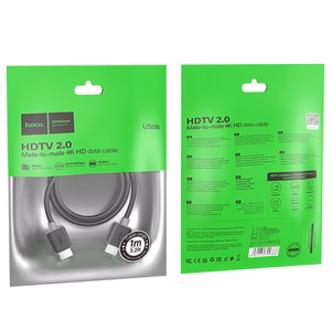 Kabeļu savienojums Hoco US08 HDMI uz HDMI 1.0m melns