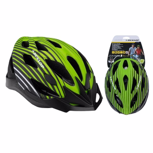 Dunlop regulējama MTB velosipēda ķivere, M izmērs, 55–58 cm, zaļa un melna