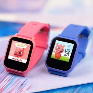Gudrais pulkstenis bērniem Maxlife Smartwatch Kids MXSW-200 rozā krāsā