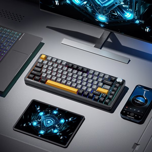 Machenike K600-B82W Bezvadu mehāniskā spēļu tastatūra ar apgaismojumu GR Silver Switch - melns