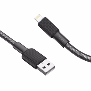 Kabelis USB A uz Lightning Hoco 2,4A 1 m X69 melns balts