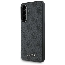 Guess 4G Metal Gold Logo viedtālruņa apvalks Samsung Galaxy A36 - melns