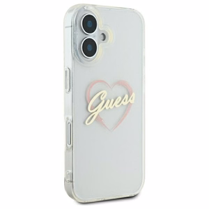Guess IML Heart viedtālruņa apvalks iPhone 16 - caurspīdīgs