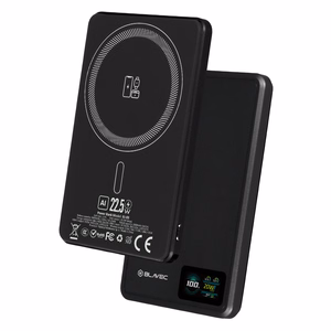 Blavec Внешний аккумулятор 5000mAh BJ-03 Ultra Slim 7,8mm - Type C - 22,5W магнитный MagSafe 3 в 1 (PBBJ03-MC5B) чёрный алюминий