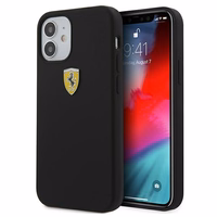 Ferrari FESSIHCP12SBK iPhone 12 mini 5.4" melns/melns cietais apvalks On Track Silicone