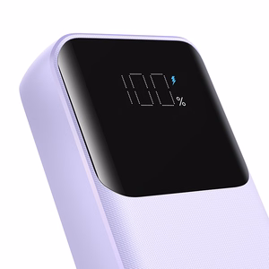 Joyroom JR-PBC07 20000mAh 30W мини пауэрбанк с кабелями USB-C и Lightning - фиолетовый