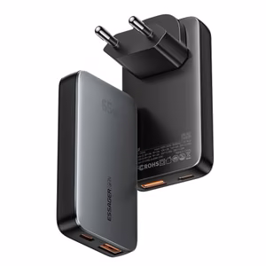 Charger Essager "GaN Ultra" Black 65W (1xPD / 1xQC3.0)