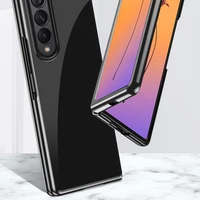 Plating viedtālruņa apvalks Samsung Galaxy Z Fold 4 ar metālisku rāmi zils
