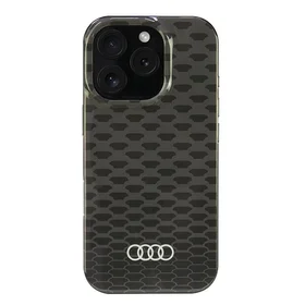 Audi IML Izšuvuma raksts Magnētiskais iPhone 16 Pro 6.3" melns/melns cietais apvalks AU-IMLMIP16P-Q5/D3-BK